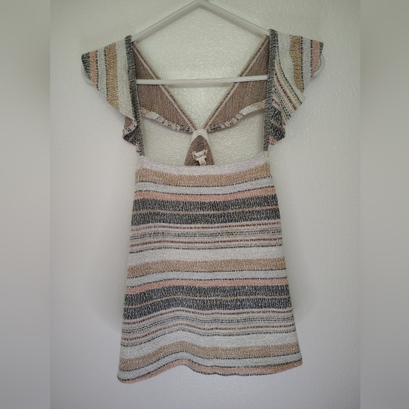 Madewell Women's Textured Knit Top in Neutral Stripes Sz Small - Picture 1 of 8